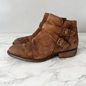 Born Ozark Rust Suede Ankle Strap Boot Women’s Size 9